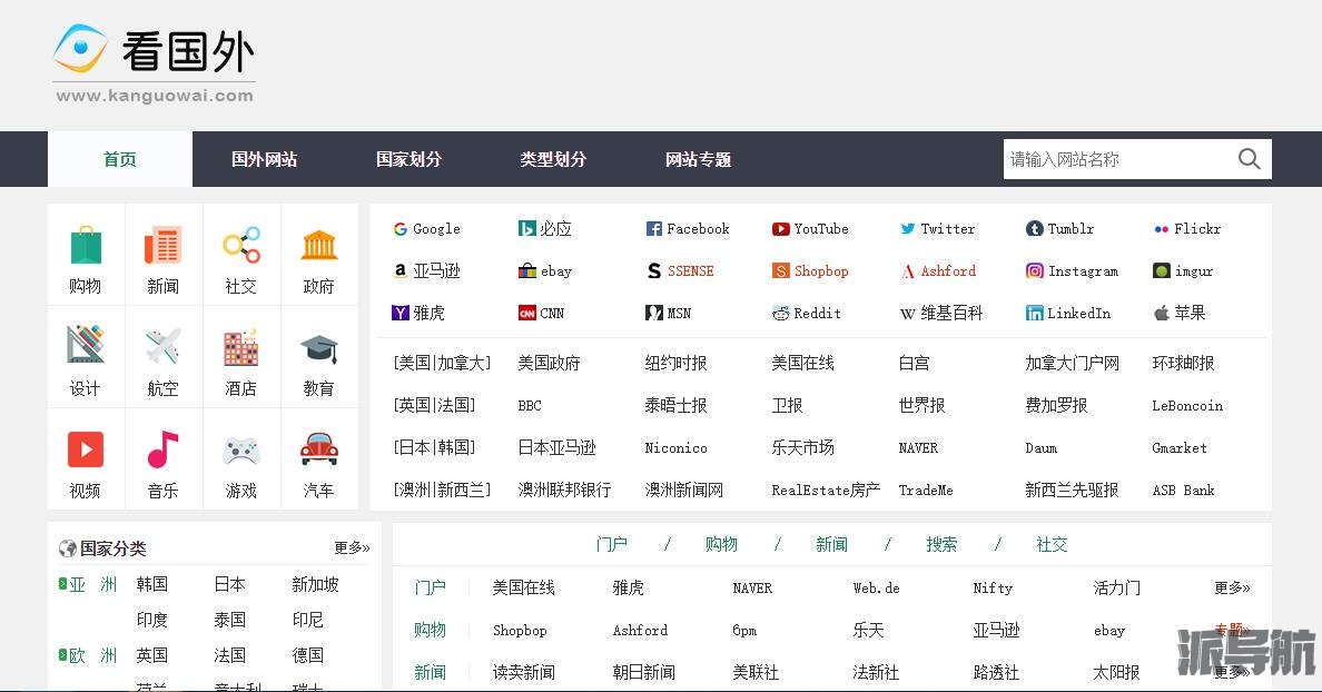 看国外网站导航